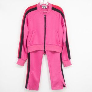 Pam & Gela Cropped Track Jacket and Pants Rouge Pink